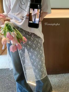 【GZ】无忧购夏日小众叠穿透视网纱蕾丝系带一片式屁帘裙8821（截单后7天发货)25年清仓捡漏