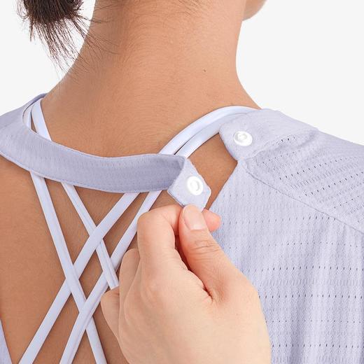 新款凉感运动上衣女镂空美背T恤速干透气宽松瑜伽健身服饰短袖 商品图1