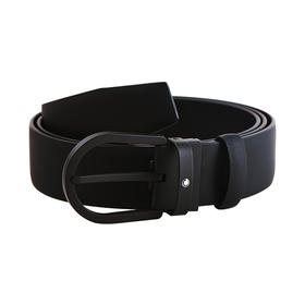 万宝龙 男士马蹄形针扣黑色腰带  MB129431-F