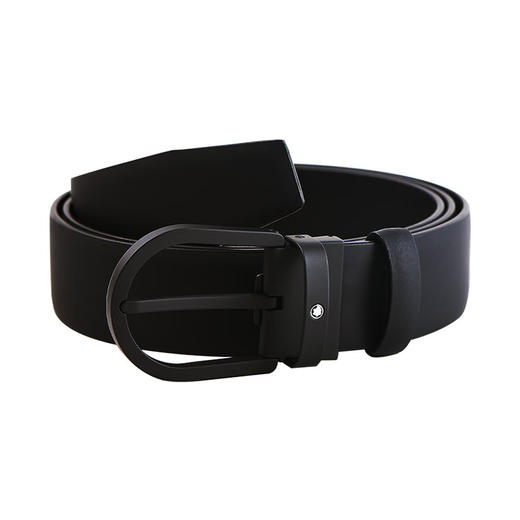 万宝龙 男士马蹄形针扣黑色腰带  MB129431-F 商品图0
