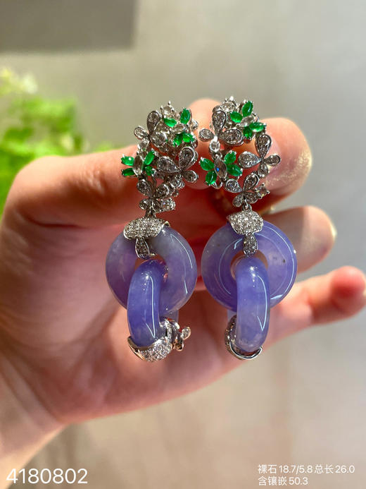 4180802，紫罗兰双环耳坠。具体价格微信咨询 商品图1