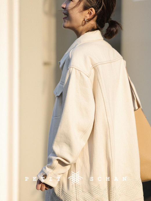PETIT SCHAN小闪 CLO#209 pure joy 清欢 日本进口天然棉粗斜纹牛仔外套 商品图5
