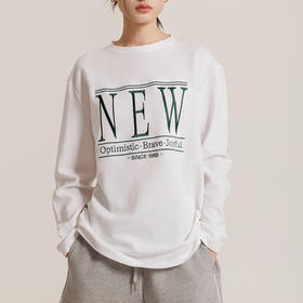 weyo女撞色刺绣圆领衫长袖T恤衫上衣880005