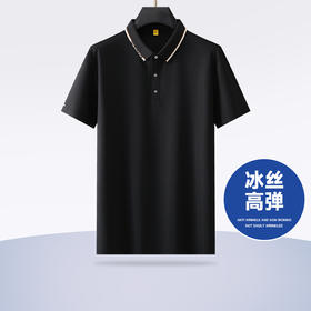 【冰丝高弹】【新款DG】大依优型大码短袖Polo衫翻领加肥加大男士大号弹力透气舒适半袖夏装