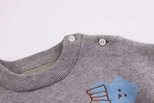 丽婴房-童衣类（冬）G3圆领毛衣W_浅灰 商品图2