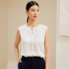 玳莎圆领系带真丝背心女2024春日新款纯色透气桑蚕丝内搭无袖上衣  EA31001 商品缩略图2
