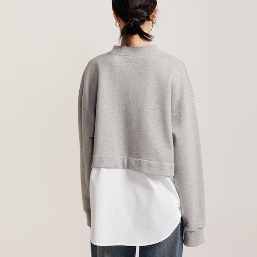 weyo女装假两件圆领卫衣拼接衬衫880014 商品图3