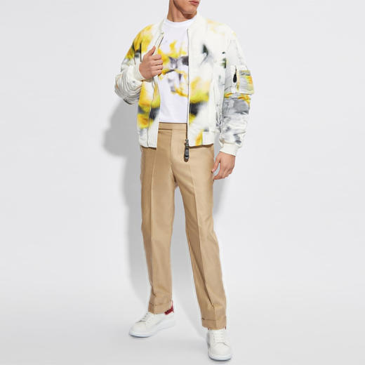 ALEXANDER MCQUEEN 亚历山大.麦昆 男士骷髅徽标印花棉质圆领短袖T恤 白色 776336 QTAAL 0962 商品图3