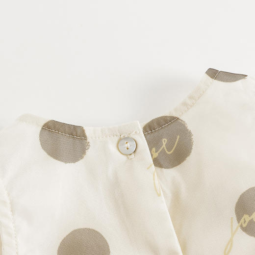 【马克珍妮 芦芙】夏装新款 女童米咖波点泡泡袖连体衣 240731 商品图3