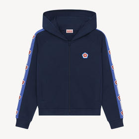 KENZO 高田贤三 女士徽章刺绣连帽卫衣 浅蓝色 FD62 SW057 4MF 77