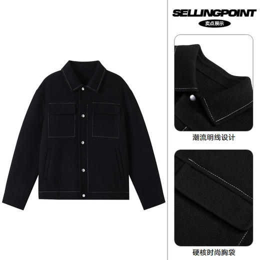 gxg.jeans男装秋冬夹克男潮流翻领衬衫式夹克外套 商品图3