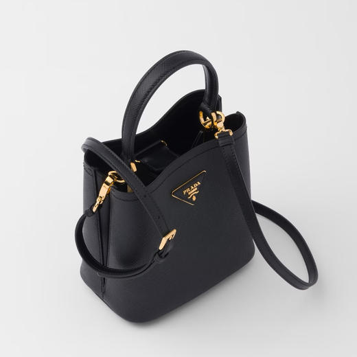 【二】PRADA 普拉达 女士 Saffiano皮革 金属三角形徽标提挎包 黑色 1BA217 2ERX F0002 OOO 商品图1