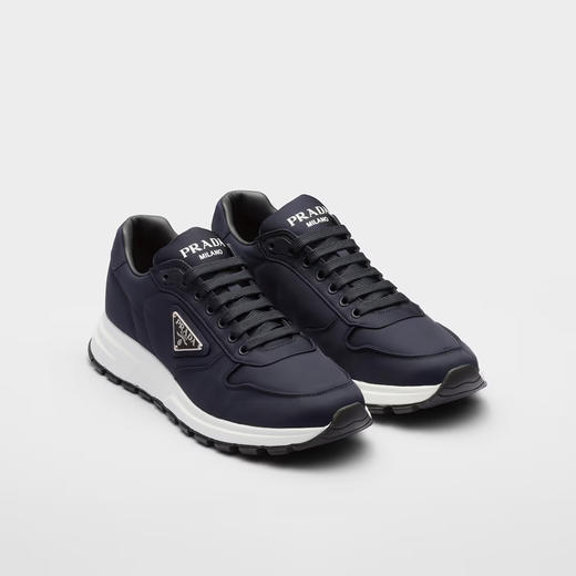 【二】PRADA 普拉达 男士珐琅金属三角徽标Re-Nylon休闲运动鞋 蓝色 2EE369 3LFV F073A 商品图0