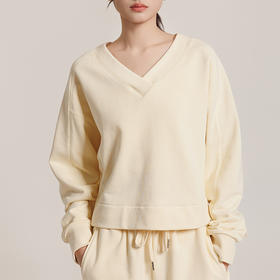 weyo女装V领插肩袖版短款上衣休闲卫衣880013