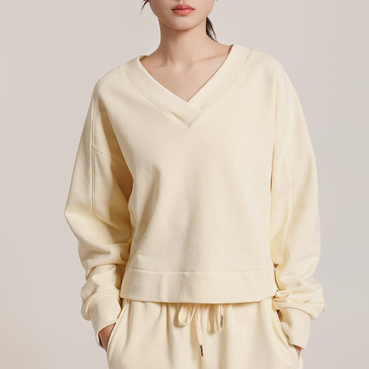 weyo女装V领插肩袖版短款上衣休闲卫衣880013 商品图0