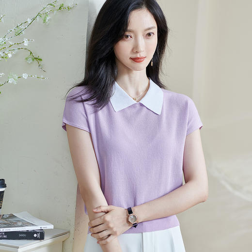 【优雅针织衫】2026春夏季新款时尚知性气质翻领显瘦上衣0879/8024/2106 商品图3