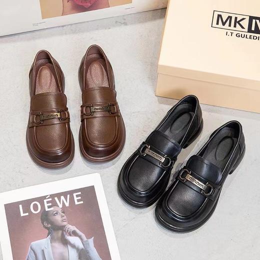 【实付满399送保温杯】【软底浅口乐福鞋】复古休闲女款皮鞋 通勤办公单鞋 商品图6