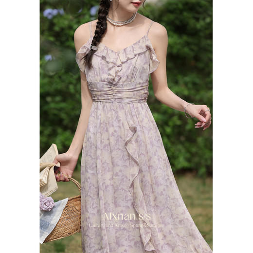 【6折秒杀】鹿向南《优雅甜茶》初春碎花连衣裙L33875 商品图4