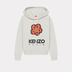 KENZO 高田贤三 女士大海棠花徽标印花连帽卫衣 灰色 FD62 SW063 4ME 93