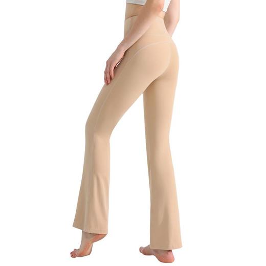 新款微喇叭阔腿瑜伽裤女高腰提臀健身裤裸感蜜桃臀透气运动紧身裤 商品图4