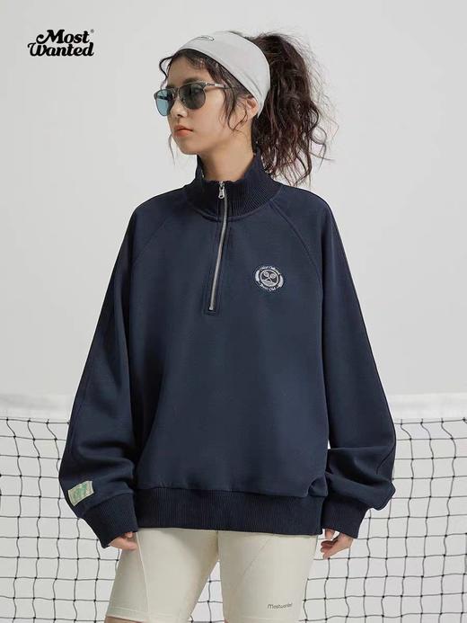 mostwantedlab彩虹/M2412018/休闲百搭运动撞色罗纹长袖polo卫衣男女春上衣 商品图1