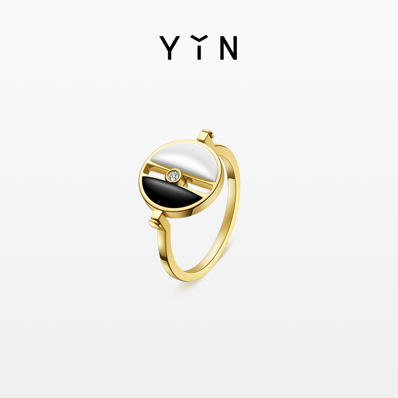 「弈」系列 围棋可翻转戒指-黑白