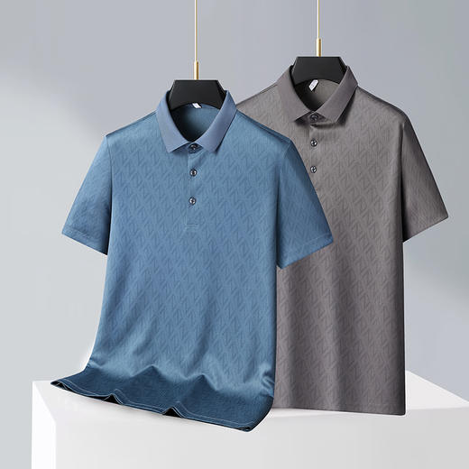 【Q】【桑蚕丝】【新款DWP】大依优型大码高品质短袖Polo衫翻领加肥加大男士大号弹力透气舒适 商品图1