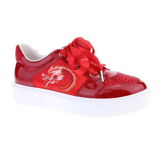 sheme游龙系列进口漆皮龙纹刺绣点缀时尚奢华女士运动鞋可定制 商品图4