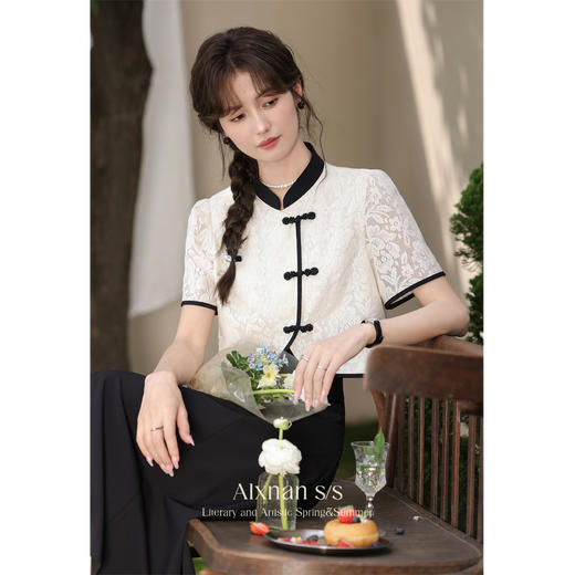 【65折秒杀】鹿向南《清风白茶》新中式黑色半身裙 L33870BQ 商品图4