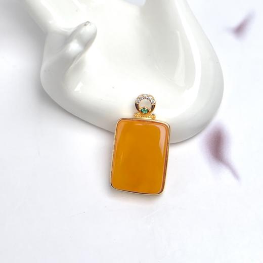 HZ*S925蜜蜡方牌吊坠 商品图0