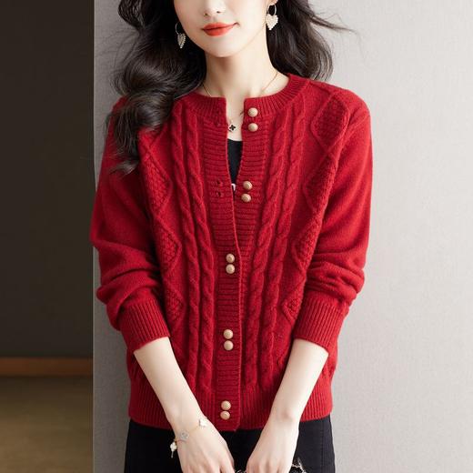 小款毛衣外套，春装女新款圆领洋气配旗袍裙子外搭时尚针织开衫CC-XX-3880 商品图1