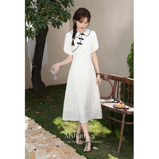 【6折秒杀】鹿向南《浮云卷》新中式气质连衣裙女L33876 商品图4