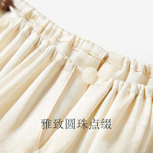 三彩【山有木兮】2024春季新款桑蚕丝提花连衣裙系带新中式长裙C 商品图4