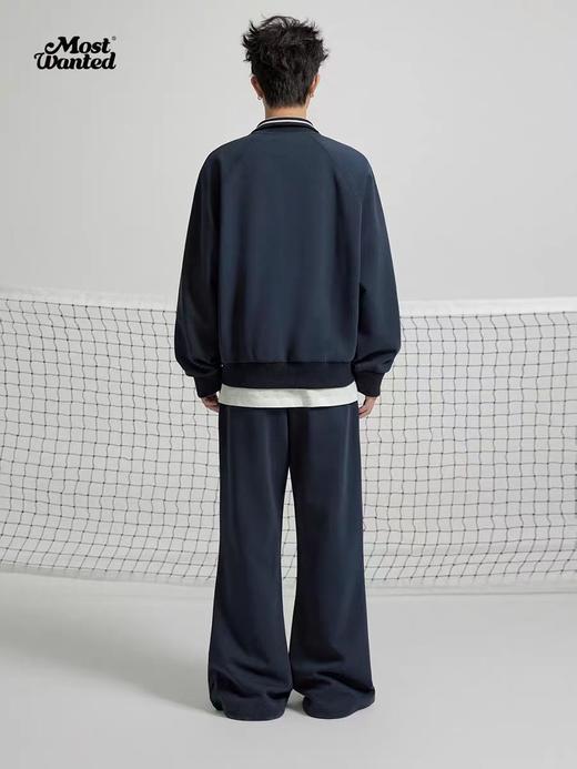 mostwantedlab彩虹/M2412018/休闲百搭运动撞色罗纹长袖polo卫衣男女春上衣 商品图2