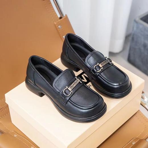 【实付满399送保温杯】【软底浅口乐福鞋】复古休闲女款皮鞋 通勤办公单鞋 商品图7