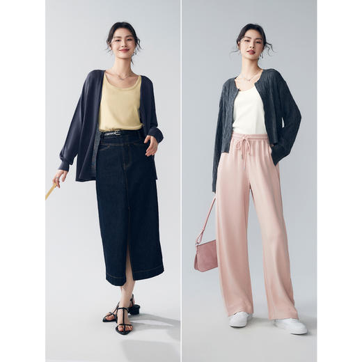 （小眠专属）初棉实用美学显瘦背心 | 万能基础款，黑白小香风撞色，修身显瘦 352603004 商品图4