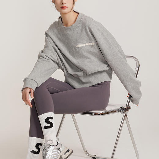 weyo女装大落肩短款基础版纯色卫衣880012 商品图1