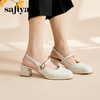 Safiya/索菲娅2024春 法式复古方头后绊带浅口包头玛丽珍单鞋 SF41111415 商品缩略图4