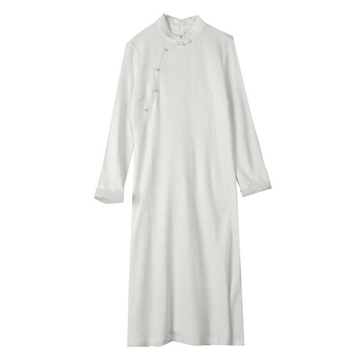 新中式国风改良旗袍连衣裙白色针织打底裙AHM-olz1606 商品图4