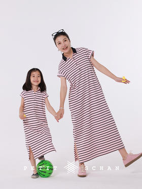 PETIT SCHAN小闪 CLO#302 Anne of Green Gables 绿山墙的安妮 城市运动系列精梳棉POLO领条纹连衣裙