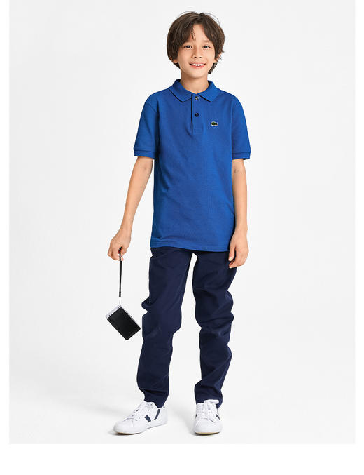 Lacoste法国鳄鱼童装新款简约纯色短袖Polo衫PJ2909-98 商品图14