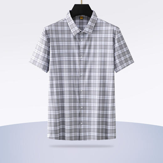 【新款DG】大依优型大码格子短袖衬衫加肥加大男装大号大码衬衣上衣男士绅士商务休闲半袖夏季 商品图1