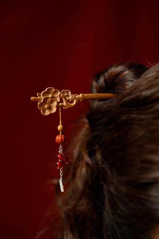 桃夭°老山檀香发簪 商品图6