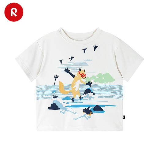 reima男女儿童T恤2024春夏新款运动宽松短袖圆领可爱印花套头上衣 商品图3