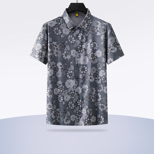【新款DG】大依优型大码短袖衬衫花衬衫加肥加大男装大号大码衬衣上衣男士绅士商务休闲半袖夏季 商品图0