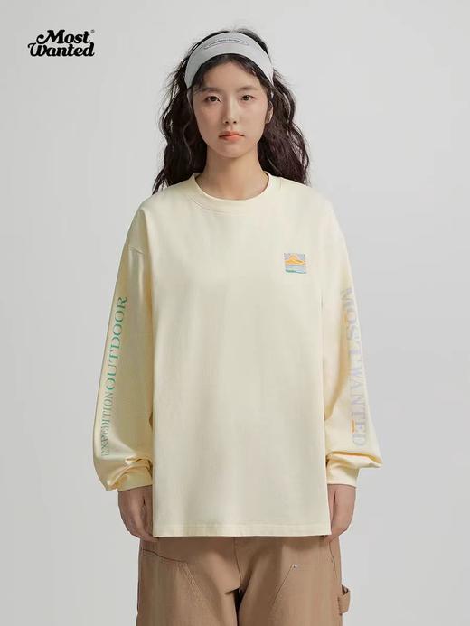 mostwantedlab彩虹/M2412050/山脉印花圆领长袖T恤男女情侣潮流上衣 商品图0