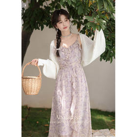 鹿向南《抒情》初春碎花连衣裙套装女L33828SY