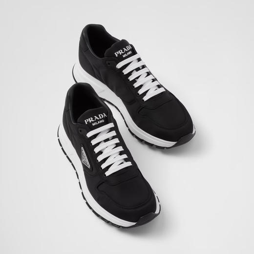 【三】PRADA 普拉达 男士珐琅金属三角徽标Re-Nylon休闲运动鞋 黑色 2EE369 3LFV F0632 商品图1