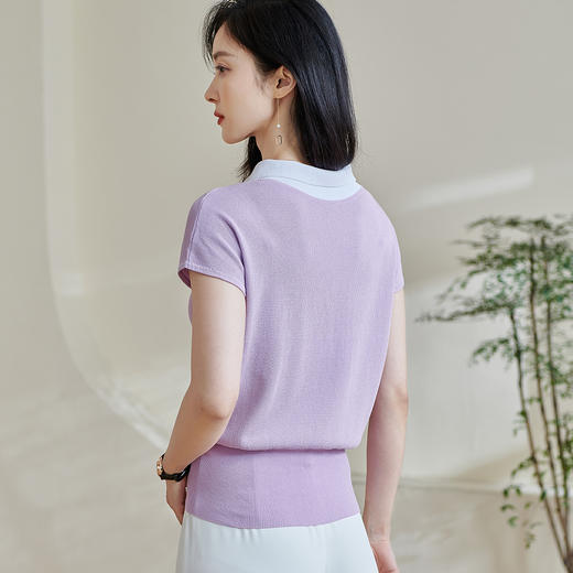 【优雅针织衫】2026春夏季新款时尚知性气质翻领显瘦上衣0879/8024/2106 商品图5