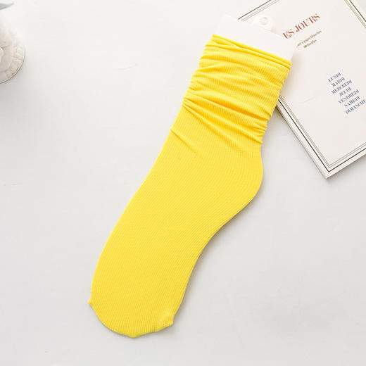 夏季薄款【袜子女袜冰冰袜 天鹅绒冰丝袜】中筒日系堆堆袜 轻薄舒适 ins潮搭长袜 商品图8